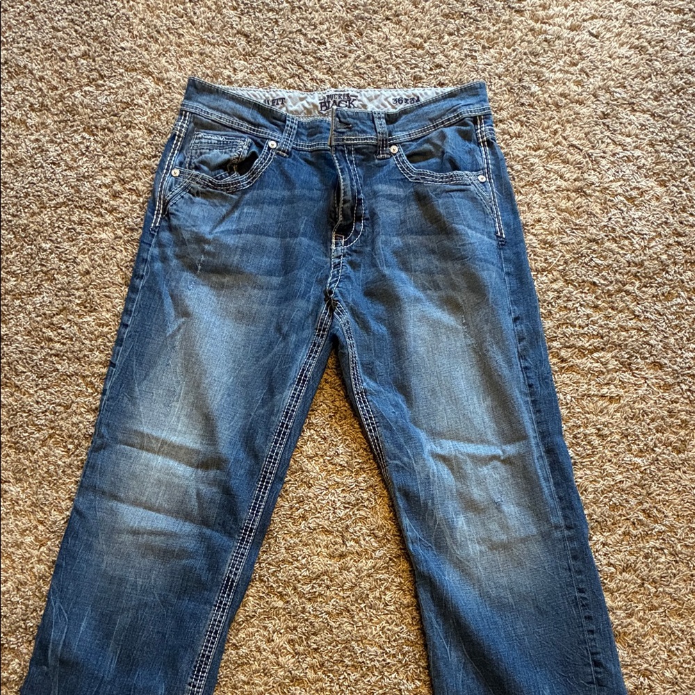Buckle Black Men's Relaxed Straight Jeans in Blue